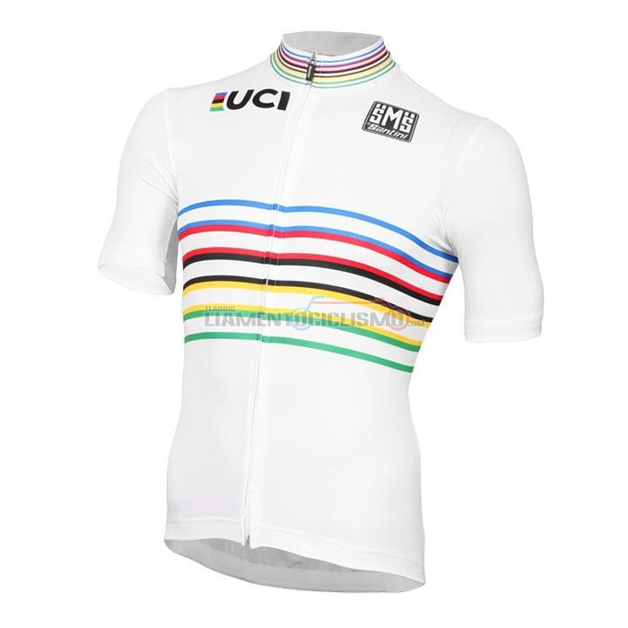 Abbigliamento Ciclismo UCI Manica Corta 2020 Bianco Multicolore